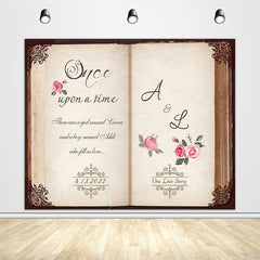 Lofaris Custom Floral Book Once Upon A Time Wedding Backdrop