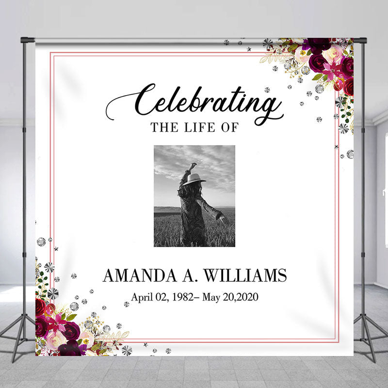 Lofaris Custom Floral Celebrating The Life Memorial Backdrop