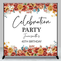 Lofaris Custom Floral Celebration 40th Birthday Backdrop