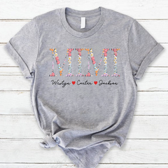 Lofaris Custom Flower Mimi Font Kids Mothers Day T-Shirt