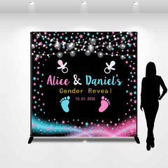 Lofaris Custom Footprint Pacifier Gender Reveal Backdrop