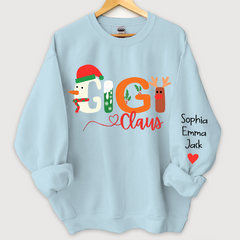 Lofaris Custom Gigi Claus Grandkids Christmas Sweatshirt