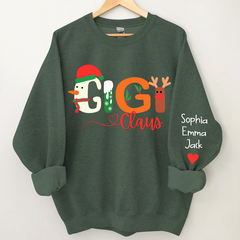 Lofaris Custom Gigi Claus Grandkids Christmas Sweatshirt