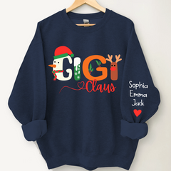 Lofaris Custom Gigi Claus Grandkids Christmas Sweatshirt