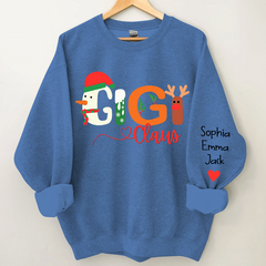 Lofaris Custom Gigi Claus Grandkids Christmas Sweatshirt