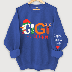 Lofaris Custom Gigi Claus Grandkids Christmas Sweatshirt