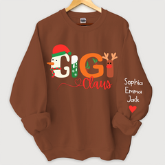 Lofaris Custom Gigi Claus Grandkids Christmas Sweatshirt