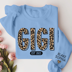 Lofaris Custom Gigi Est And Grandkid Leopard Sweatshirt