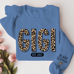 Lofaris Custom Gigi Est And Grandkid Leopard Sweatshirt