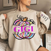 Lofaris Custom Gigi Grandma Paint Pumpkin Fall Sweatshirt