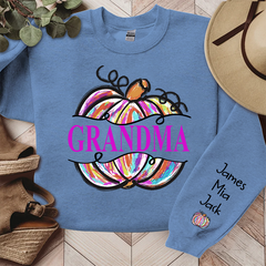 Lofaris Custom Gigi Grandma Paint Pumpkin Fall Sweatshirt