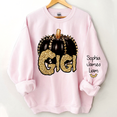 Lofaris Custom Gigi Pumpkin Glitter Kids Halloween Sweatshirt