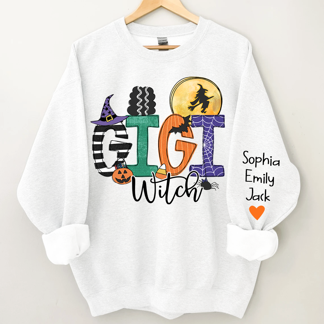 Lofaris Custom Gigi Witch Halloween And Grandkids Sweatshirt