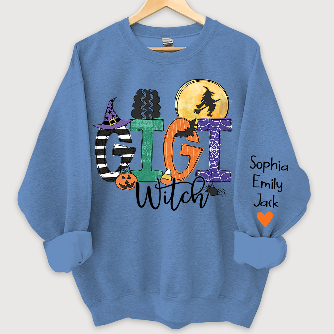 Lofaris Custom Gigi Witch Halloween And Grandkids Sweatshirt