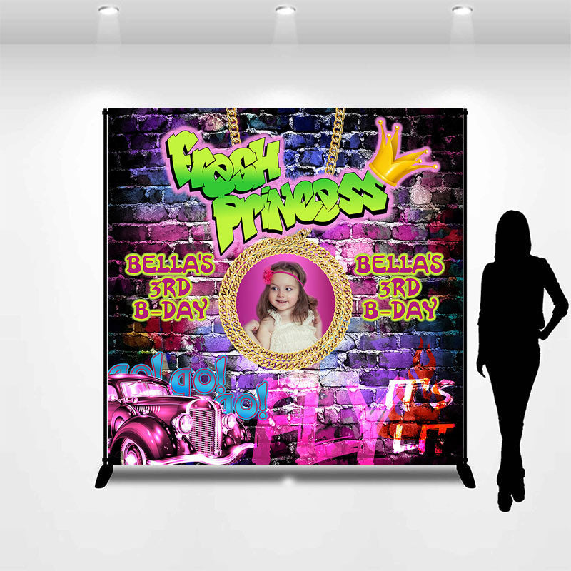 Lofaris Custom Girl Fresh Princess Photo Birthday Backdrop