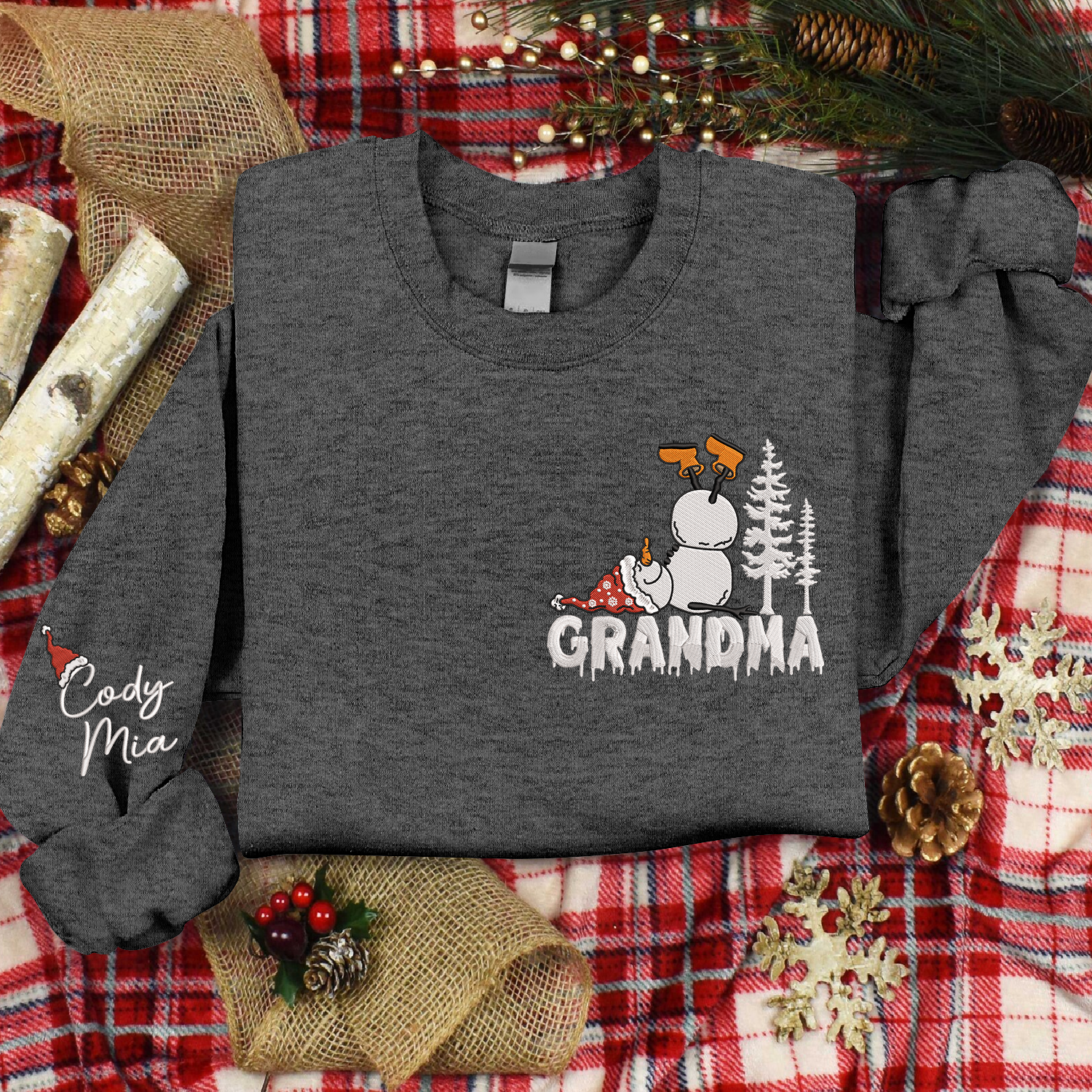 Lofaris Custom Give Grandma And Kids Snowman Sweatshirt