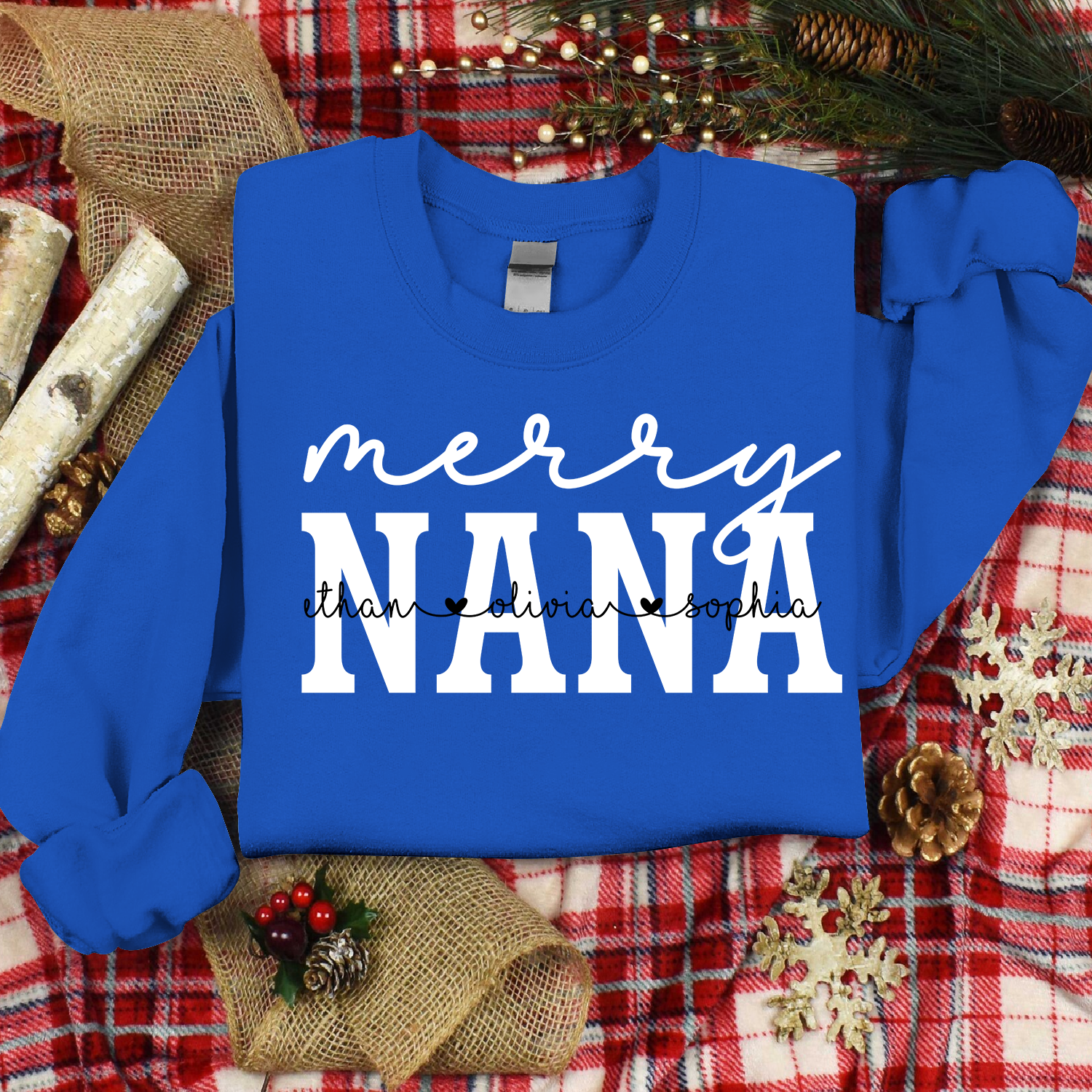 Lofaris Custom Give Nana And Kids Merry Christmas Sweatshirt