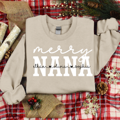 Lofaris Custom Give Nana And Kids Merry Christmas Sweatshirt