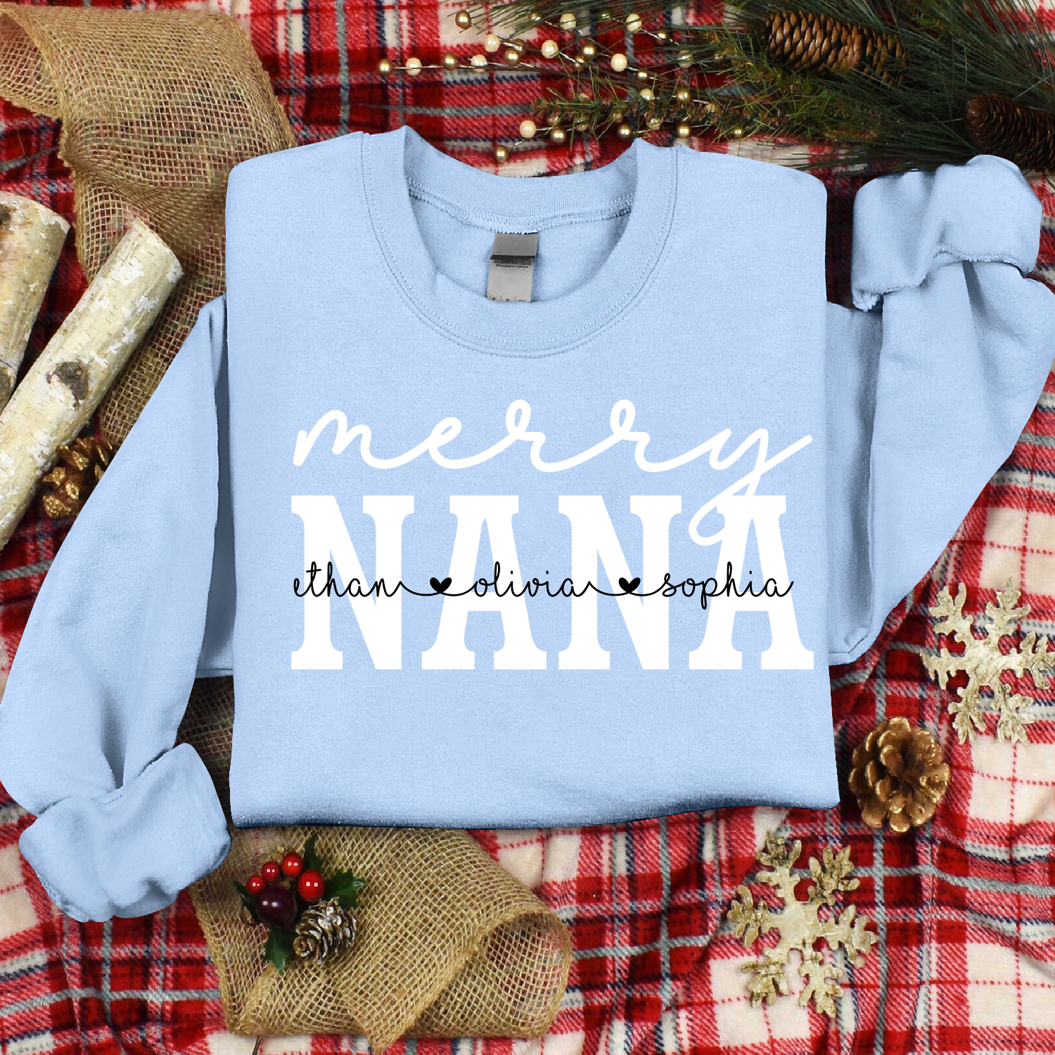 Lofaris Custom Give Nana And Kids Merry Christmas Sweatshirt