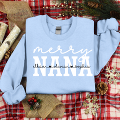 Lofaris Custom Give Nana And Kids Merry Christmas Sweatshirt