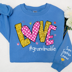 Lofaris Glitter I Love grandmalife and grandkids Gifts Valentine¡¯s Day Sweatshirt