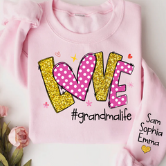 Lofaris Glitter I Love grandmalife and grandkids Gifts Valentine¡¯s Day Sweatshirt