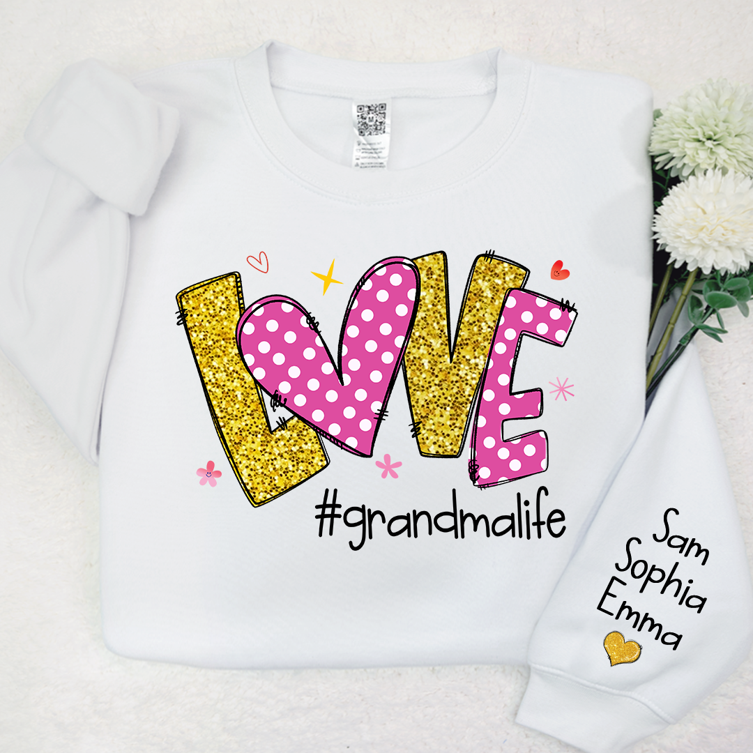 Lofaris Glitter I Love grandmalife and grandkids Gifts Valentine¡¯s Day Sweatshirt