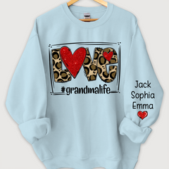 Lofaris Custom Glitter Love Grandmalife Leopard Sweatshirt