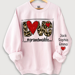 Lofaris Custom Glitter Love Grandmalife Leopard Sweatshirt