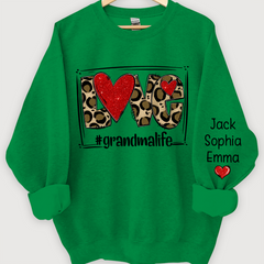 Lofaris Custom Glitter Love Grandmalife Leopard Sweatshirt