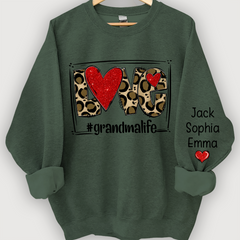 Lofaris Custom Glitter Love Grandmalife Leopard Sweatshirt