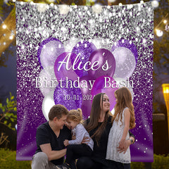 Lofaris Custom Glitter Sequins Balloon Birthday Backdrop