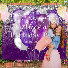 Lofaris Custom Glitter Sequins Balloon Birthday Backdrop