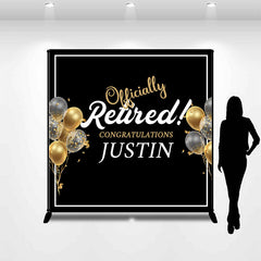 Lofaris Custom Gold Black Retirement Celebration Party Backdrop