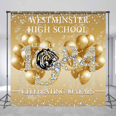 Lofaris Custom Golden Balloon Diamond Class Reunion Backdrop