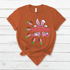 Lofaris Custom Grandma Bunny Carrot Easter Day T-Shirt