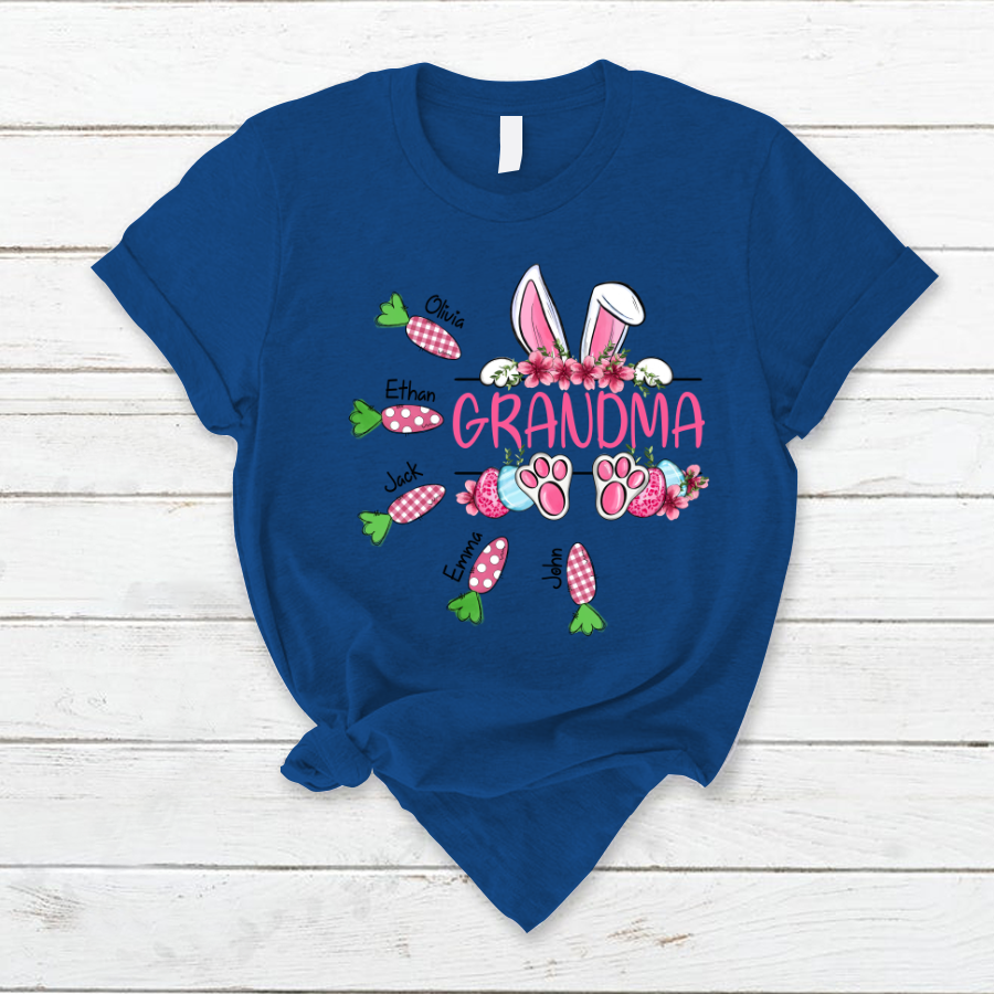 Lofaris Custom Grandma Bunny Carrot Easter Day T-Shirt
