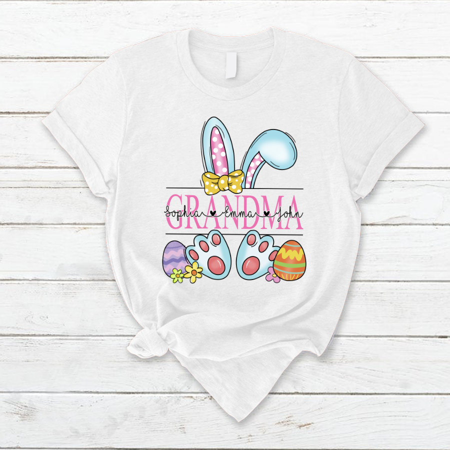 Lofaris Custom Grandma Bunny Kids Easter Days T-Shirt