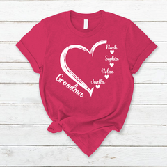 Lofaris Custom Grandma Kids Hearts Mothers Day T-Shirt