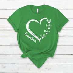 Lofaris Custom Grandma Kids Hearts Mothers Day T-Shirt