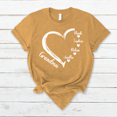 Lofaris Custom Grandma Kids Hearts Mothers Day T-Shirt