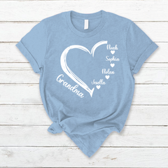 Lofaris Custom Grandma Kids Hearts Mothers Day T-Shirt