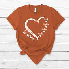 Lofaris Custom Grandma Kids Hearts Mothers Day T-Shirt