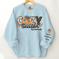 Lofaris Custom Grandma Life Pumpkin Cozy Season Sweatshirt
