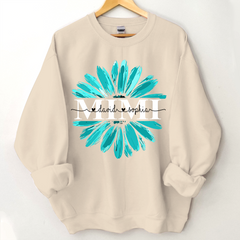 Lofaris Custom Grandma Mimi Turquoise Daisy Flower Sweatshirt