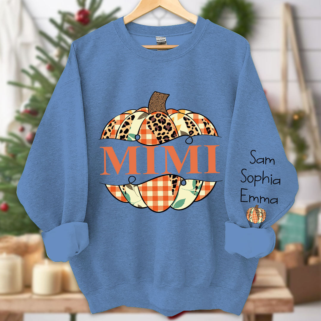 Lofaris Custom Grandma Pumpkin Nickname Mimi Sweatshirt