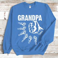 Lofaris Custom Grandpa Grandkids Hand to Hands Sweatshirt