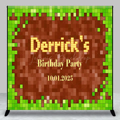 Lofaris Custom Green Brown Mosaic Game Birthday Backdrop