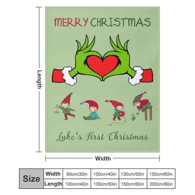 Lofaris Custom Green Finger Heart First Christmas Backdrop