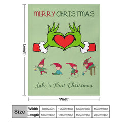 Lofaris Custom Green Finger Heart First Christmas Backdrop